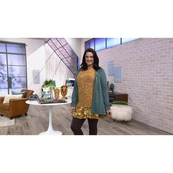 LOGO Layers by Lori Goldstein Double Print Knit Tank 2XS Brown NWOT N1486 - Picture 2 of 7